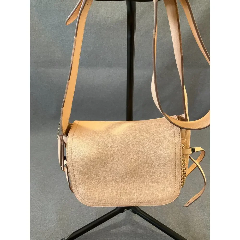 COACH DAKOTAH Apricot Leather Small Whipstitched Flap Saddle Crossbody 34397